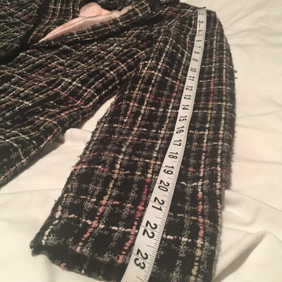 🎯3 for $30🎯 blazer 6 black pink woven tweed Career Preppy Retro Whimsygoth - Picture 5 of 6